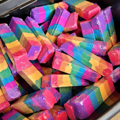 Chewy Raspberry Rainbow Stick Bath Bomb