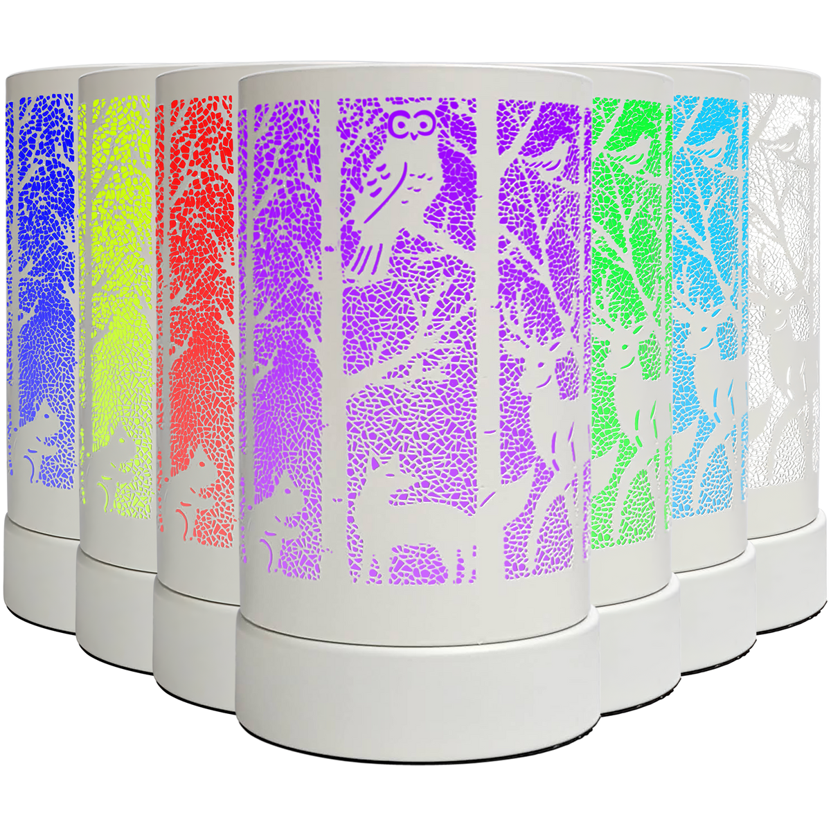 White Forest Animals Colour Changing Electric Burner